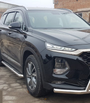 Подножки для Hyundai Santa Fe 18-23 порог листом Tamsan фото