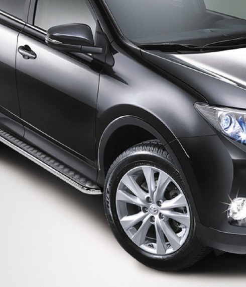 Пороги с листом (площадка) на Toyota RAV4 UATUNING нерж. фото