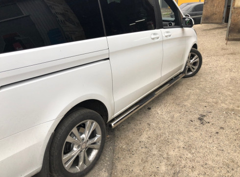 Подножки для MERCEDES-BENZ VITO 14+ порог трубой от Tamsan фото