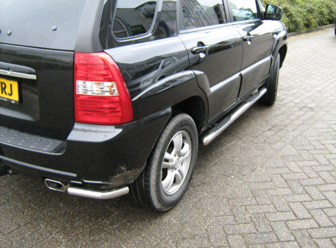Подножки для KIA Sportege 04-10 порог трубой от Tamsan фото
