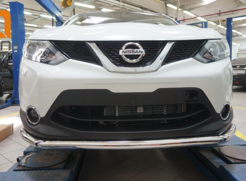 Защита переднего бампера для Nissan Qashqai 2014+ труба одинарная от Tamsan фото