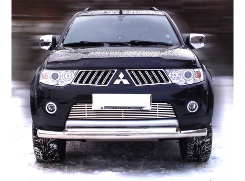 Защита переднего бампера для Mitsubishi Pajero Sport 2008-2016 труба двойная от Tamsan фото