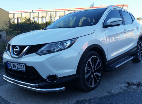 Защита переднего бампера для Nissan Qashqai 2014+ труба двойная от Tamsan фото