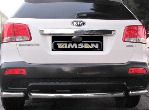 Защита заднего бампера  для KIA Sorento 10-14 Уголки одинарные от Tamsan фото