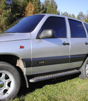 Подножки для Chevrolet Niva (порог с листом крашеный) фото