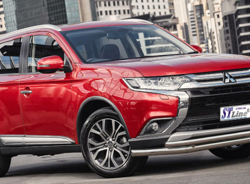 Защита переднего бампера для Mitsubishi Outlander XL 15+ труба двойная от Tamsan фото