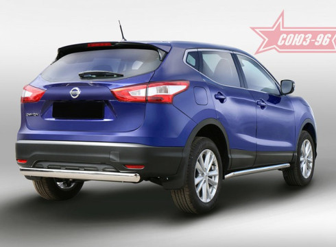 Защита заднего бампера для Nissan Qashqai 2014+ труба одинарная от Tamsan фото