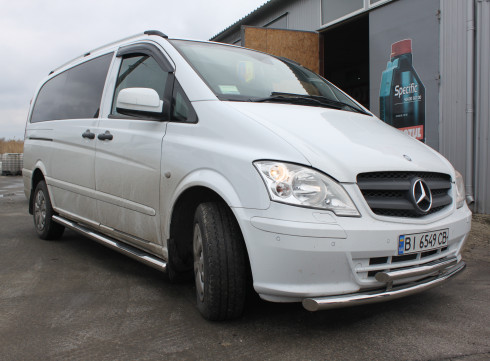 Защита переднего бампера для Mercedes-Benz Vito 10-15 труба двойная от Tamsan фото