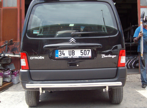 Защита заднего бампера для Citroen Berlingo 98-07 труба одинарная фото