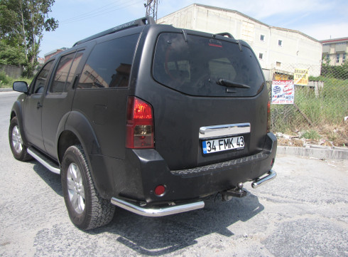 Защита заднего бампера для Nissan Pathfinder 2005-2014 Уголки одинарные от Tamsan фото