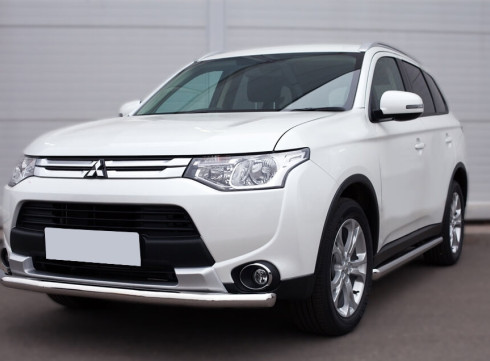 Защита переднего бампера для Mitsubishi Outlander XL 12-15 труба одинарная от Tamsan фото