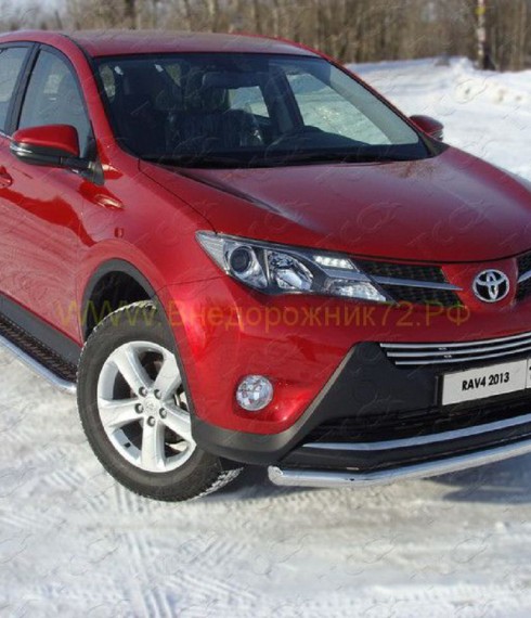 Труба одинарная на Toyota RAV4 нерж. фото