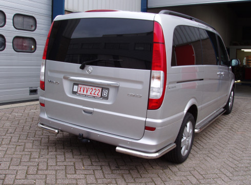 Защита заднего бампера для Mercedes-Benz Vito 03-10 Уголки одинарные от Tamsan фото
