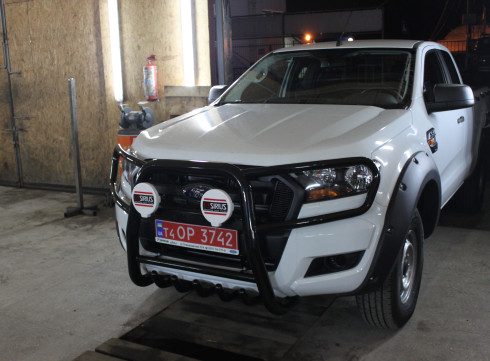 Кенгурятник для Ford Ranger 14-23 с защитой фар фото