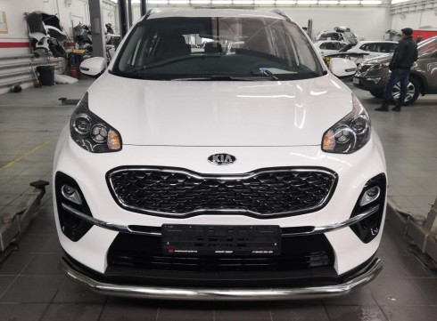 Защита переднего бампера для KIA Sportage 16-22 труба одинарная от Tamsan фото