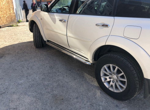 Подножки для Mitsubishi Pajero Sport 2008-2016 порог листом от Tamsan фото