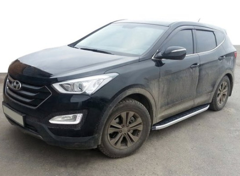 Подножки для Hyundai Santa Fe 13-18 Elegant Tamsan фото
