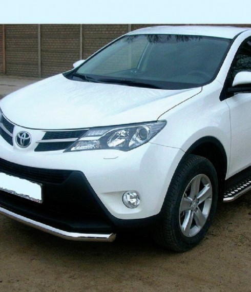 Труба одинарная на Toyota RAV4 нерж. фото