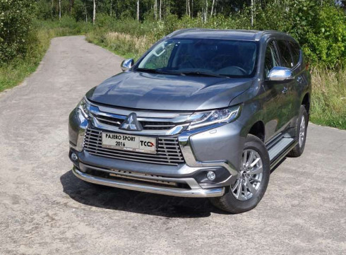 Защита переднего бампера для Mitsubishi Pajero Sport 17-19 труба одинарная от Tamsan фото