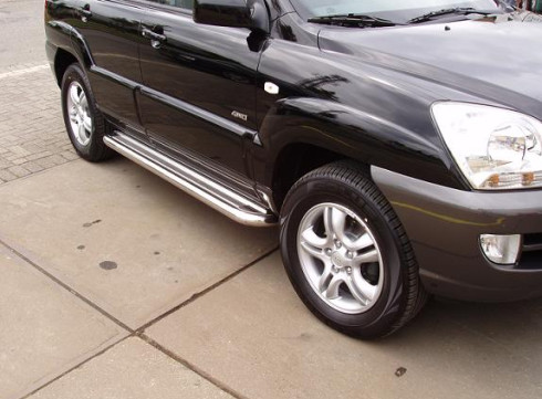Подножки для KIA Sportege 04-10 порог листом от Tamsan фото