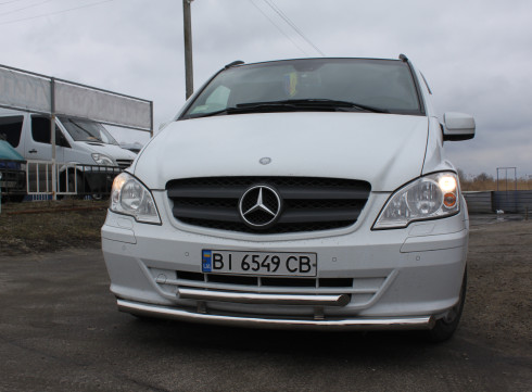 Защита переднего бампера для Mercedes-Benz Vito 10-15 труба двойная от Tamsan фото
