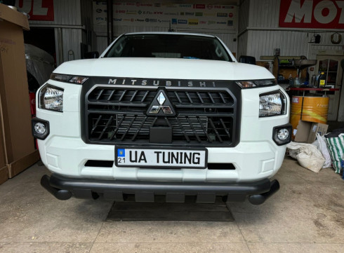 Защита переднего бампера для Mitsubishi L200 2024+ Граундер черный мат. фото