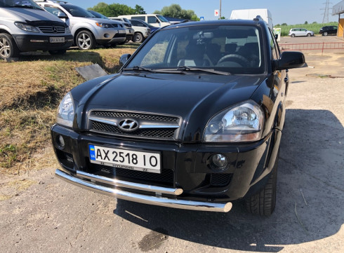 Защита переднего бампера для Hyundai Tucson 04-11 труба двойная от Tamsan фото