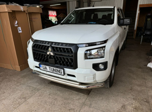 Защита переднего бампера для Mitsubishi L200 2024+ труба двойная фото
