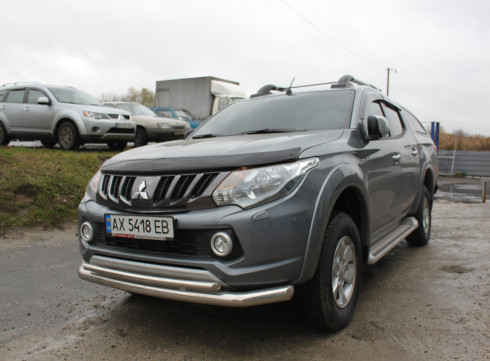Защита переднего бампера для Mitsubishi L-200 15-19 труба двойная от Tamsan фото