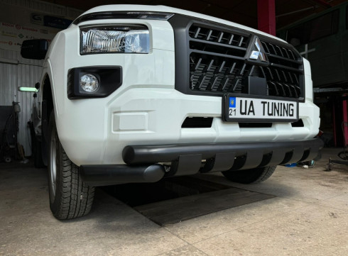 Защита переднего бампера для Mitsubishi L200 2024+ Граундер черный мат. фото