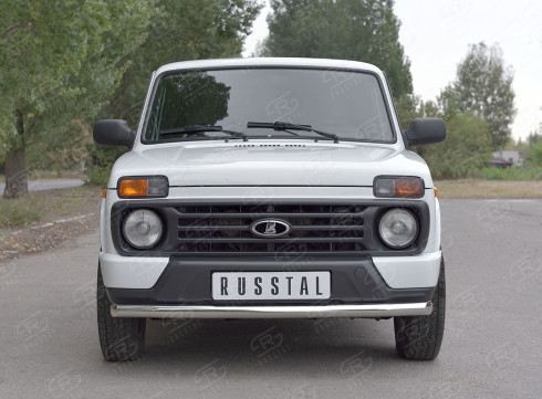 Защита переднего бампера для LADA Niva труба одинарная от Tamsan фото