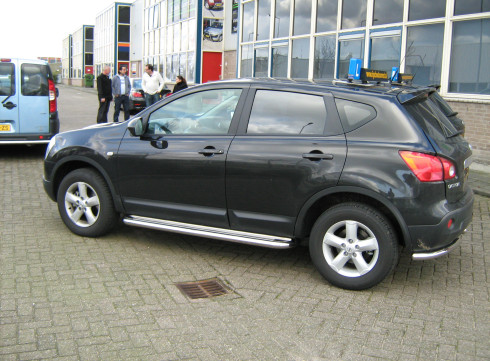 Защита заднего бампера для Nissan Qashqai 2006-2014 Уголки одинарные от Tamsan фото