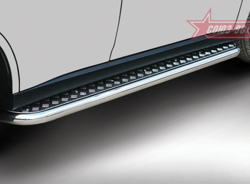 Подножки для Mitsubishi Outlander XL 15+ порог листом от Tamsan фото