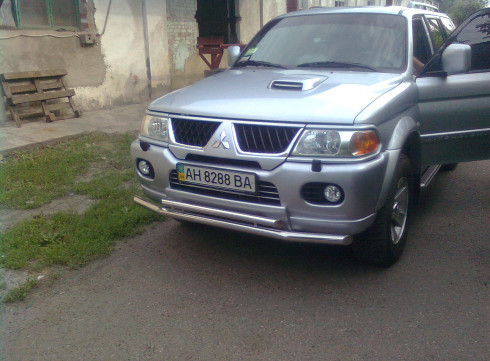 Защита переднего бампера для Mitsubishi Pajero Sport 98-08 труба двойная от Tamsan фото