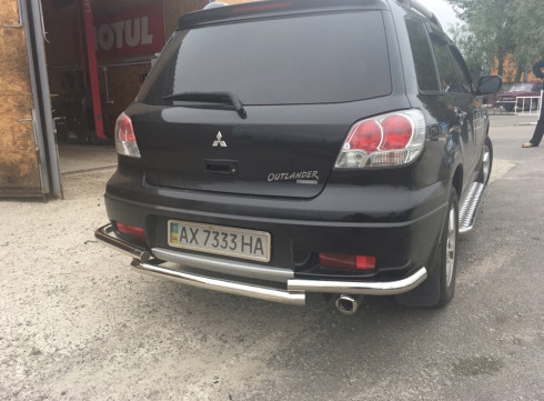 Защита заднего бампера для Mitsubishi Outlander 01-08 Чайка от Tamsan фото