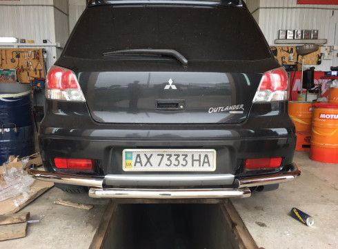 Защита заднего бампера для Mitsubishi Outlander 01-08 Чайка от Tamsan фото