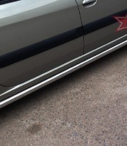 Пороги труба на Renault Logan 2005-2012 фото