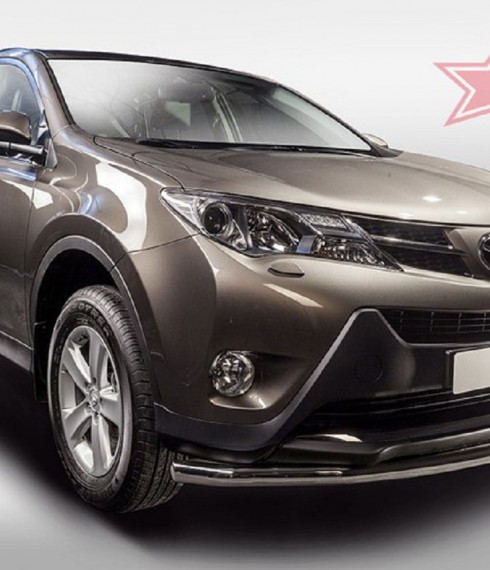 Труба одинарная на Toyota RAV4 нерж. фото
