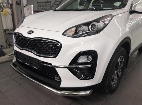 Защита переднего бампера для KIA Sportage 16-22 труба одинарная от Tamsan фото