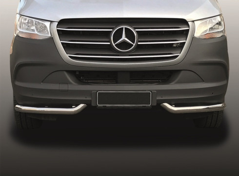 Защита переднего бампера для MERCEDES-BENZ SPRINTER 19+ Уголки одинарные фото