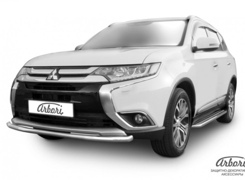 Защита переднего бампера для Mitsubishi Outlander XL 15+ труба одинарная Tamsan фото