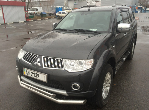 Защита переднего бампера для Mitsubishi Pajero Sport 2008-2016 труба двойная от Tamsan фото