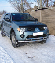 Защита переднего бампера для Mitsubishi L-200 06-11 труба двойная от Tamsan фото