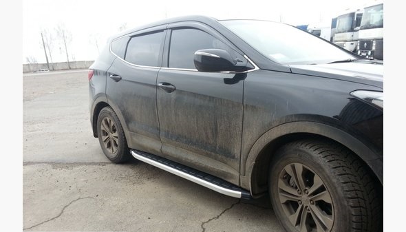 Подножки для Hyundai Santa Fe 13-18 Elegant Tamsan фото