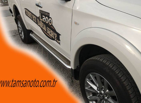 Подножки для Mitsubishi L-200 15-19 порог листом от турецкого производителя Tamsan фото