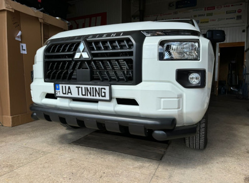 Защита переднего бампера для Mitsubishi L200 2024+ Граундер черный мат. фото