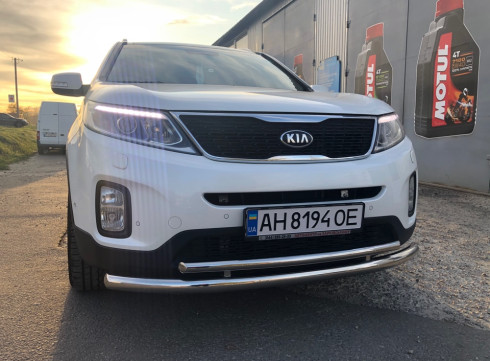 Защита переднего бампера для KIA Sorento 10-14 труба двойная фото