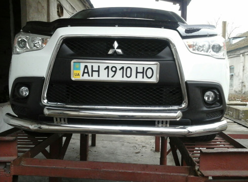 Защита переднего бампера для Mitsubishi ASX 14+ труба двойная фото