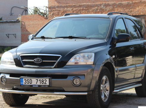 Защита переднего бампера для KIA Sorento 02-09 труба двойная от Tamsan фото