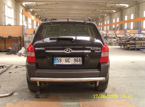 Защита заднего бампера для Hyundai Tucson 04-11 Труба одинарная от Tamsan фото